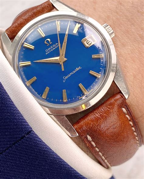 omega red dial watch|omega seamaster blue dial vintage.